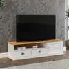 Rack de TV - 1 Puerta - 2 Cajones - Línea Oslo - Blanco en Blanco - Muebles para TV, Uruguay | Ecowood, vista 1 de 4