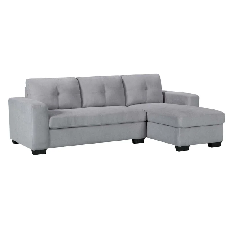 Sofá C/chaise Más De 4 Cuerpos Tela Gris Detroit en Gris - Sillones y sofás, Uruguay | Divino, vista 3