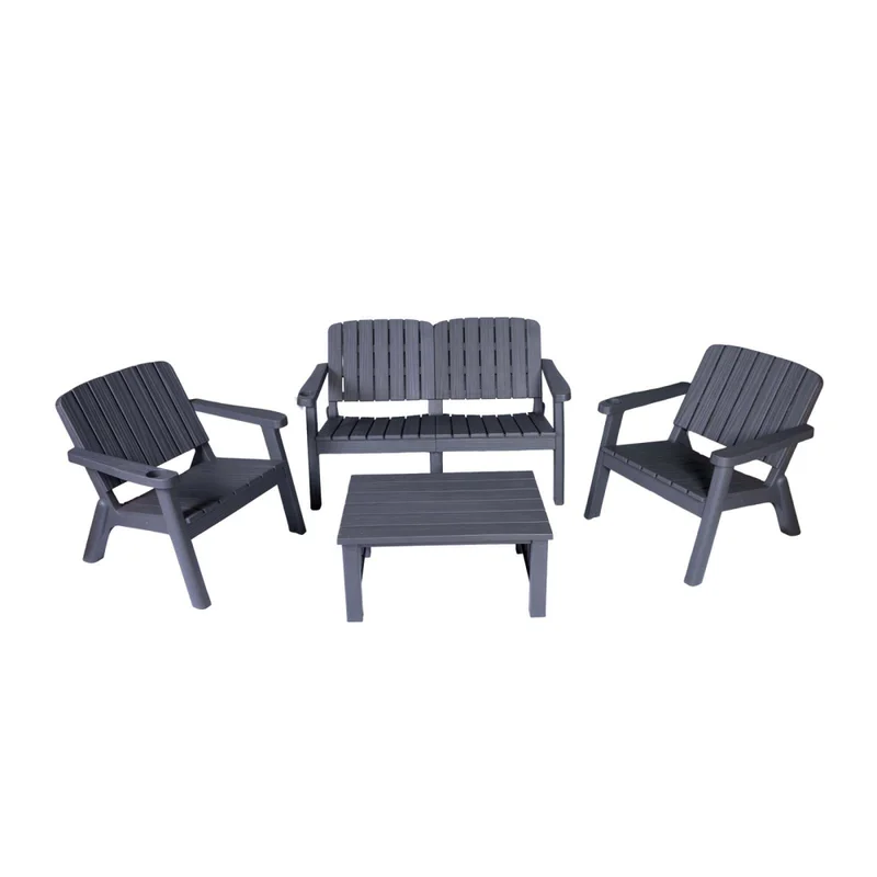 Set De Living Exterior Polipropileno Gris Malaga en Gris - Muebles para el exterior, Uruguay | Divino, vista 3