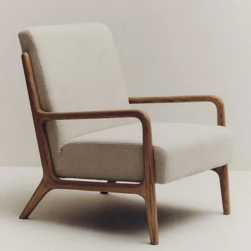 BUTACA MADERA FRESNO LINO - Butacas, banquetas y puffs, Uruguay | Zara Home