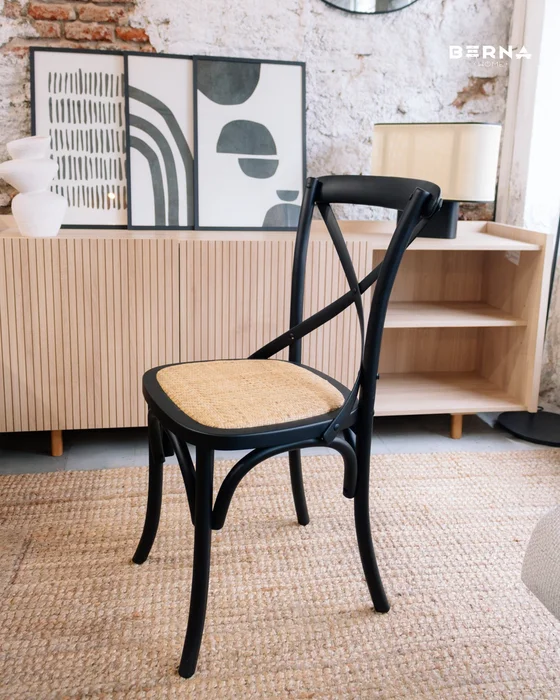 Silla de Comedor - Madera Negro Cruceta en Negro - Sillas, Uruguay | Berna home, vista 3