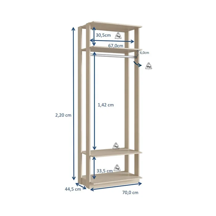 Placard Mdp Natural-beige Ultrech 1008 en Madera natural - Roperos y placares, Uruguay | Divino, vista 3