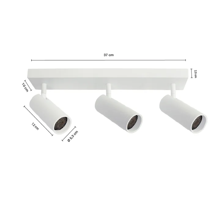 Luminaria de Adosar Long Leticia Triple Orientable Blanca en Blanco - Lámparas colgantes, Uruguay | Serlux, vista 3