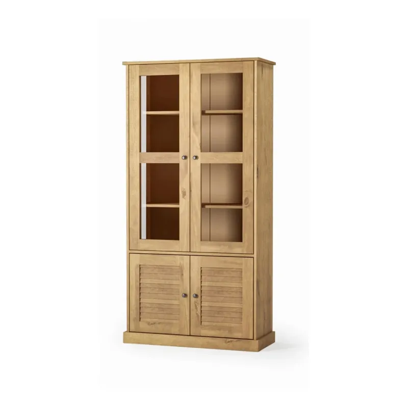 Cristalero - 4 Puertas - Línea Oslo - Natural en Madera natural - Bibliotecas, Uruguay | Ecowood