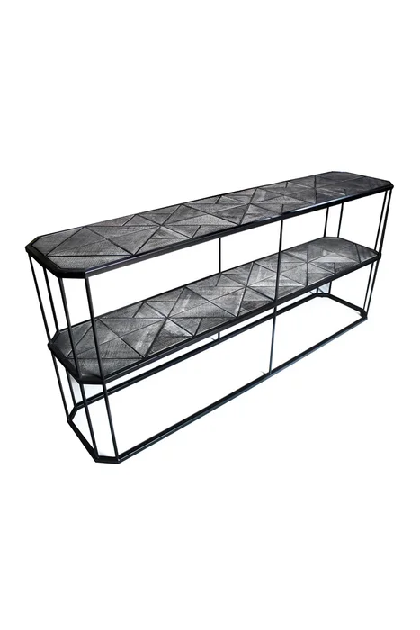 CONSOLA LOMBARDIA FD156-1 ROBLE/METAL 180X40X80H CM en Gris - Aparadores y recibidores, Uruguay | Vinibel