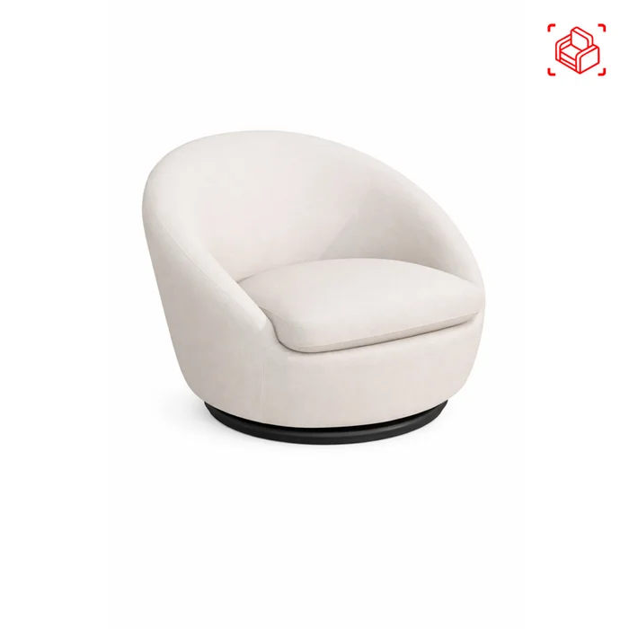 Butaca Giratoria 1 Cuerpo Tela Blanco Ora Offwhite en Blanco - Sillones y sofás, Uruguay | Divino, vista 5