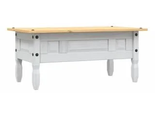 Mesa Ratona Línea Mexicana Vintage Blanco en Blanco - Mesas de living, Uruguay | Que Sal Muebleria, vista 3