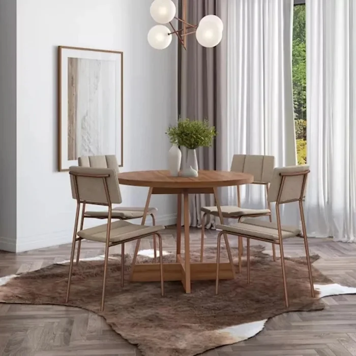Mesa de Comedor Redonda - Atix - Rose en Madera natural - Mesas de comedor, Uruguay | Ecowood, vista 3