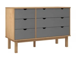 Comoda 6C Mel/Gris Linea Nordica en Madera Maciza en Mel/Blanco - Cómodas, Uruguay | Quesal, vista 14