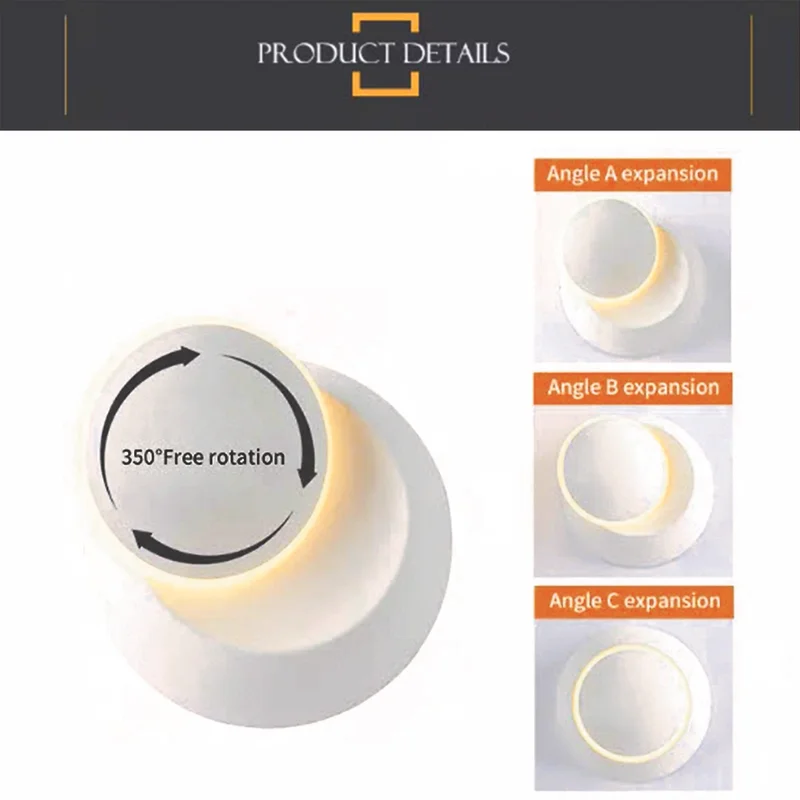Luminaria lampara metalica de pared led giratoria Negro en Negro - Iluminación, Uruguay | Decotech, vista 7