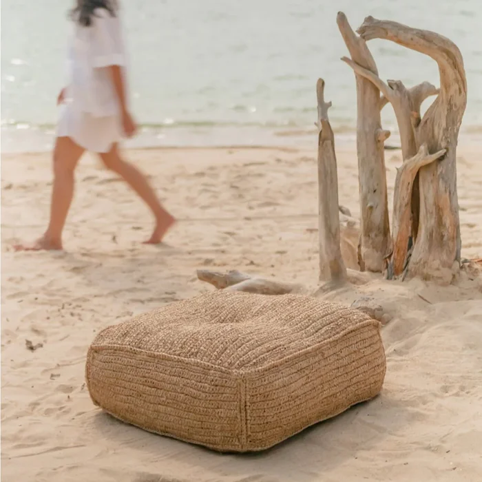 Puff de Sisal Trenzado Zoko | Casakos Uruguay en Beige - Butacas, banquetas y puffs, Uruguay | Casakos, vista 4