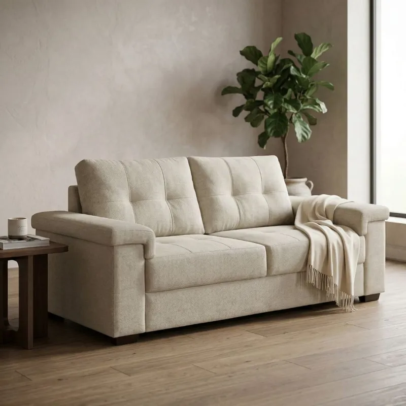 Sillón 3 Cuerpos en tela de Lino - Palazio - Gris en Gris - Sillones y sofás, Uruguay | Rústico Hogar