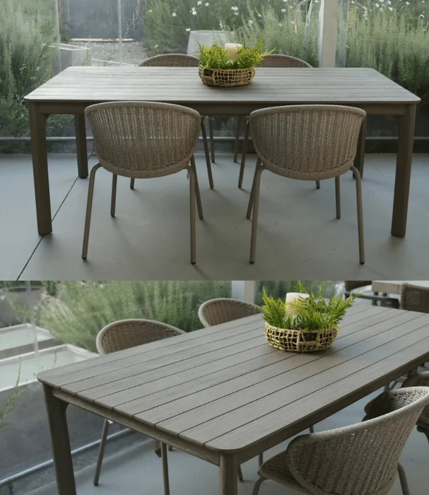 MESA COMEDOR JAPÓN OUTDOOR TEKA GRIS 200X100X75 en Gris - Muebles para el exterior, Uruguay | Masinfinito Casa, vista 2