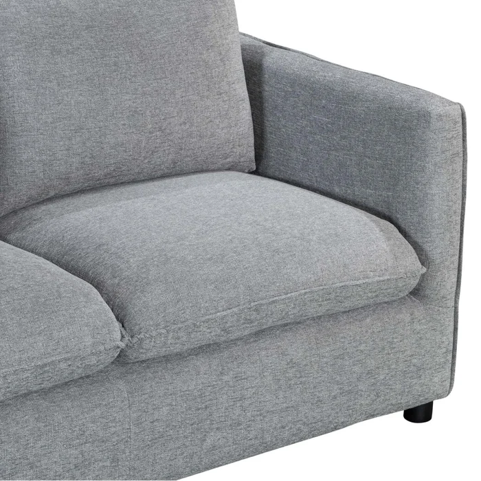 Sofá 2 Cuerpos Tela Gris Amsterdam en Gris - Sillones y sofás, Uruguay | Divino, vista 4