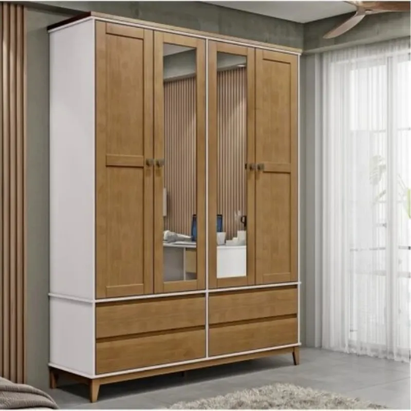 Ropero Prata 4 Puertas 4 Cajones Con Espejos 2813w en Multicolor - Roperos y placares, Uruguay | Albanés