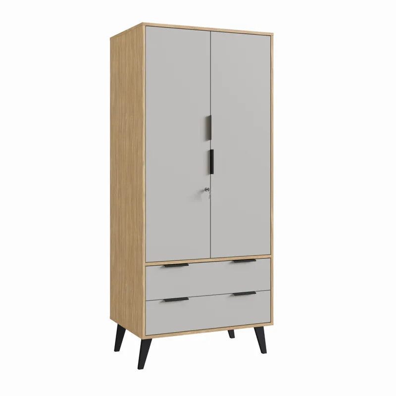 Ropero 2 Puertas 2 Cajones Con Patas Estilo Nórdico Mdp - Roperos y placares, Uruguay | Soy Hogar