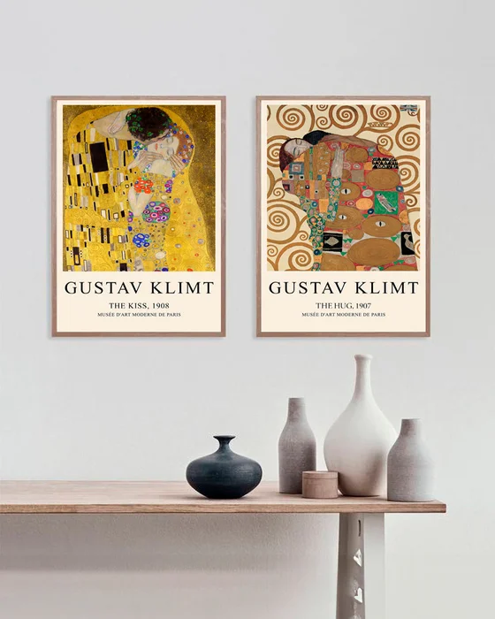 Gustav Klimt - The Kiss & The Hug en Multicolor - Láminas, Uruguay | La Cuadrería, vista 3