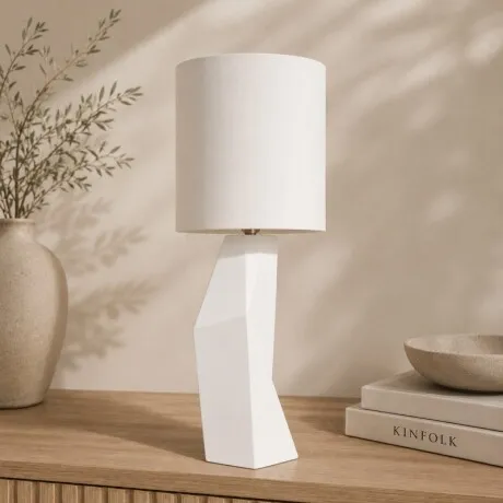 Lámpara De Mesa Miyuki en Blanco - Lámparas de mesa, Uruguay | Aihaus