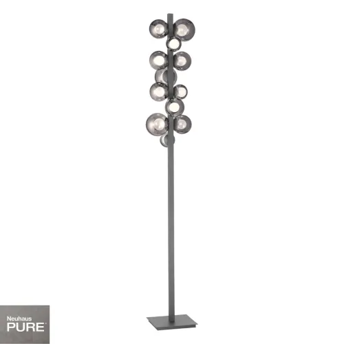 Lampara de pie Esferas vidrio ahumado 29W -160cm dimerizable, 3 colores de luz en Gris - Lámparas de pie, Uruguay | Iluminica
