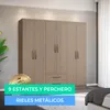 Armario Ropero Placard de 6 Puertas Línea Plus con 2 Cajones y Perchero Horizontal - MDP - Noce en Marrón - Roperos y placares, Uruguay | Mulata, vista 10 de 10