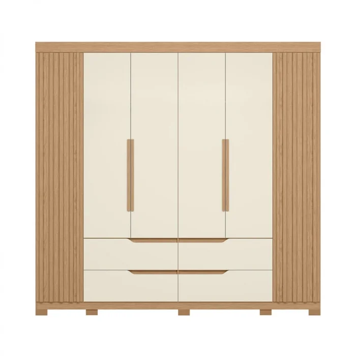 Ropero 6 puertas 4 cajones - Doble Casal - Beige en Marrón - Roperos y placares, Uruguay | Rústico Hogar, vista 4