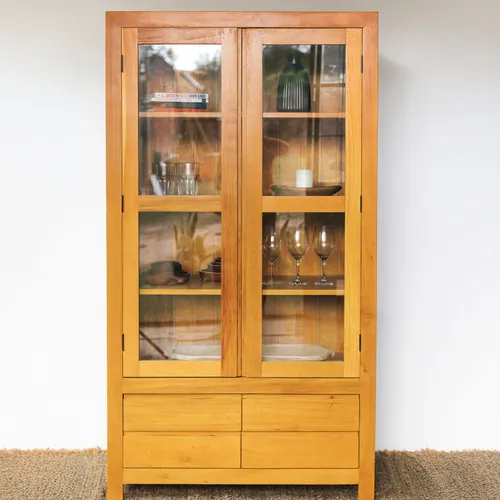 CRISTALERO/ VITRINA FENIX 1,80mt en Madera natural - Aparadores y recibidores, Uruguay | Fundamento Muebles