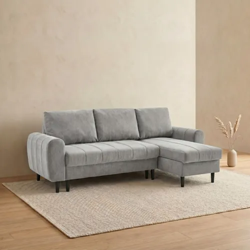 Sillón Esquinero con Baúles amplios - Amo - Gris Claro en Gris - Sillones y sofás, Uruguay | Rústico Hogar