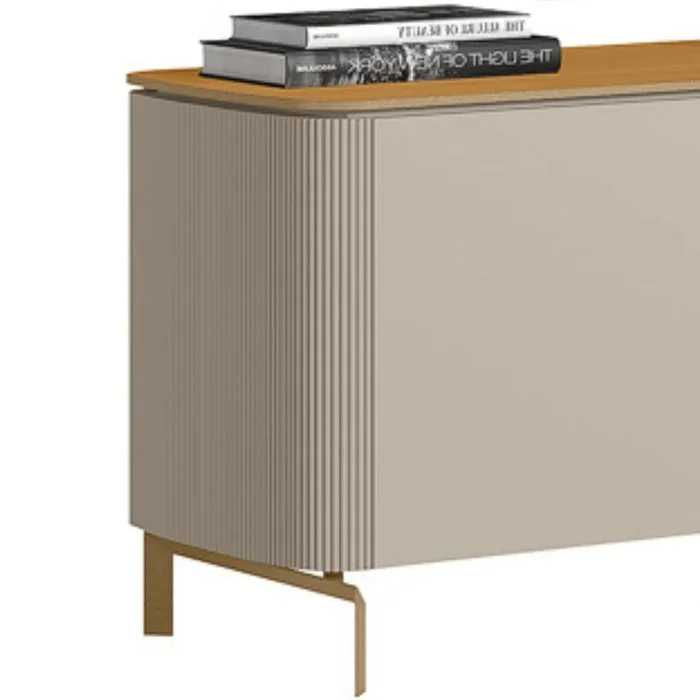 Rack para tv Santorini 240cm curvo con Led - Patas en metal en Blanco - Muebles para TV, Uruguay | Balton, vista 12