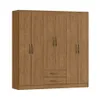 Armario Ropero Placard de 6 Puertas Línea Plus con 2 Cajones y Perchero Horizontal - MDP - Freijo en Madera natural - Roperos y placares, Uruguay | Mulata, vista 1 de 10