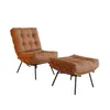 Butaca Sillón Costela Cuero + Puff - Cuero Whisky - Sillones y sofás, Uruguay | Berna home, vista 1 de 4