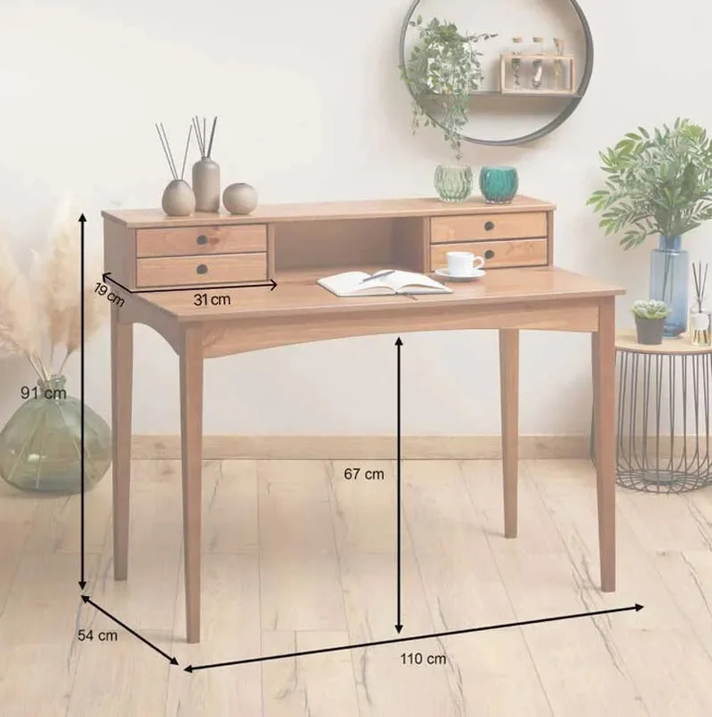 Escritorio 110cm Milan - Madera Maciza en Madera natural - Escritorios, Uruguay | Balton, vista 15