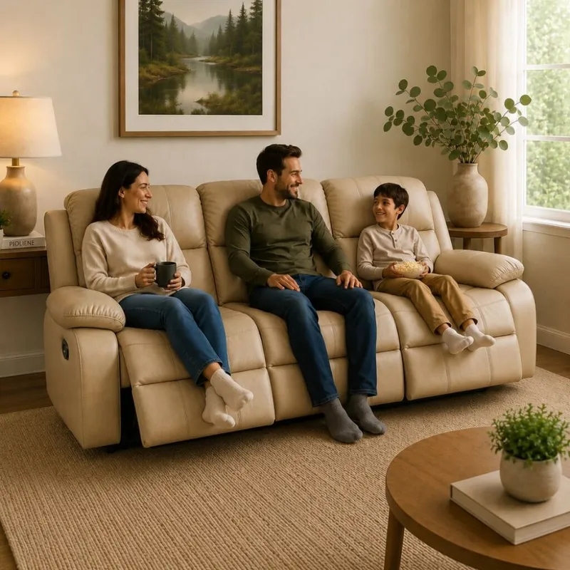 SILLON RECLINABLE 3 CUERPOS en Beige - Sillones y sofás, Uruguay | La Cueva Muebles