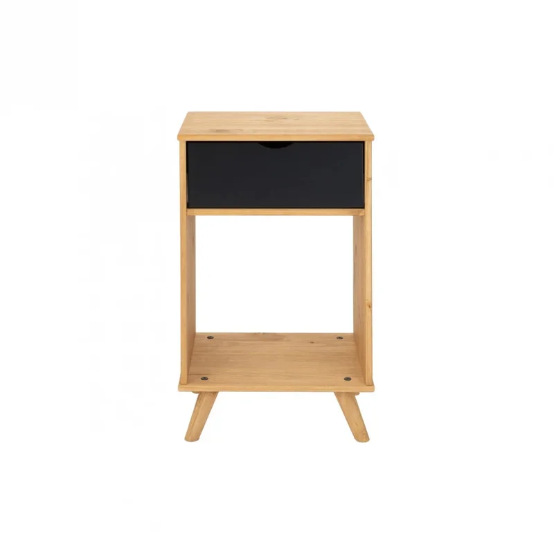 Mesa De Luz 1 Cajón Madera Maciza - Línea Berlín en Madera natural - Mesas de luz, Uruguay | Ecowood, vista 4
