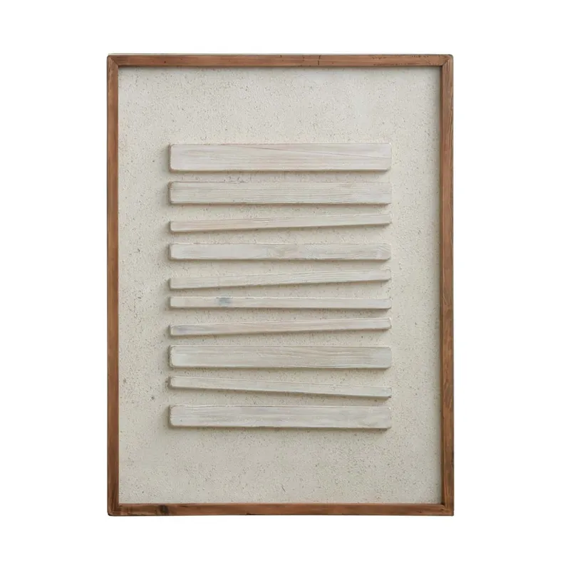 Cuadro Madera Natural-beige Fe8705 en Blanco - Decoración de pared, Uruguay | Divino