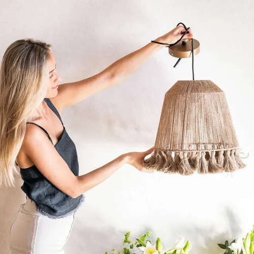 LAMPARA DE TECHO - BOHO en Marrón - Lámparas colgantes, Uruguay | La Iberica