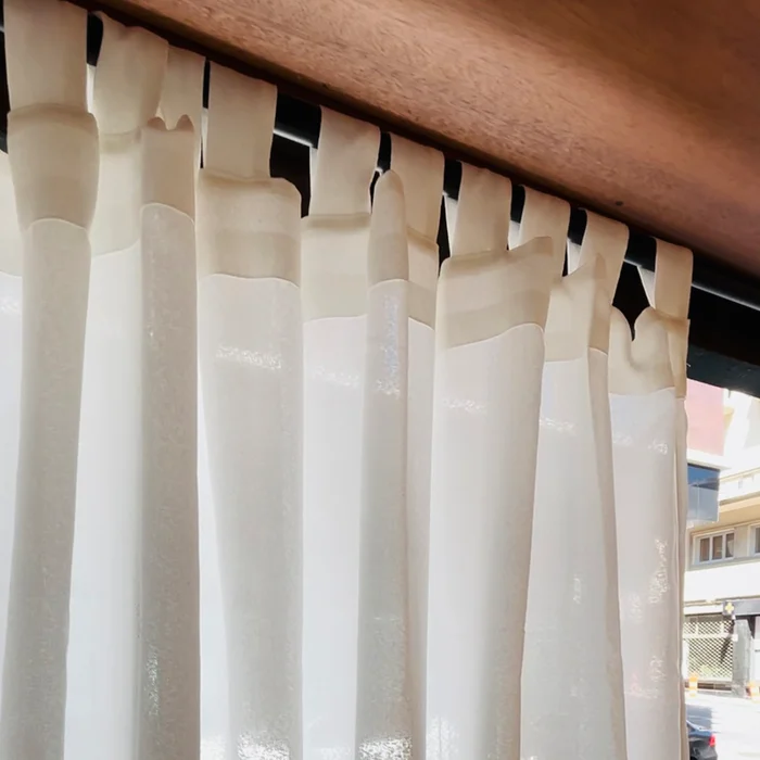 Cortina en lino Tab Tops blanca ó natural paño 250cm en Blanco - Textiles, Uruguay | Alta Gracia Deco, vista 3
