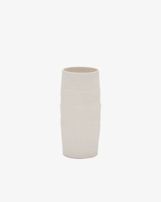 Jarrón Macae de cerámica blanco Ø 27 cm en Blanco - Jarrones, Uruguay | Kavehome