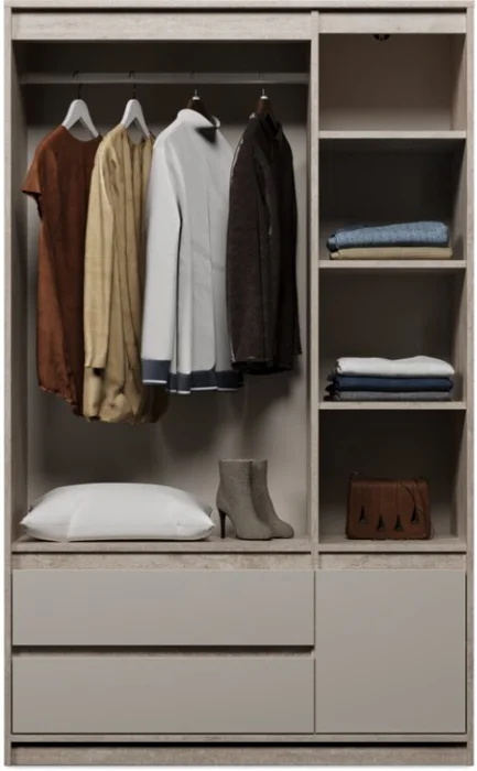 Armario BILLUND 119x193 combinación travertino/beige - Roperos y placares, Uruguay | JYSK, vista 2