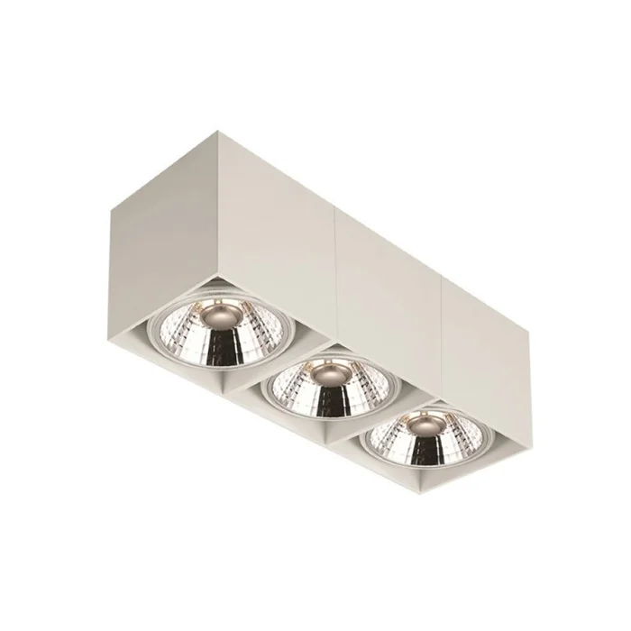 Downlight Lux Triple AR111 Machado Blanco en Blanco - Lámparas colgantes, Uruguay | Serlux