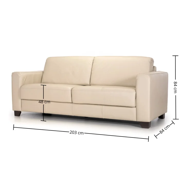 Sofá Napoli - Cuero Básico - 3 cuerpos - Arena en Beige - Sillones y sofás, Uruguay | Nyr, vista 3