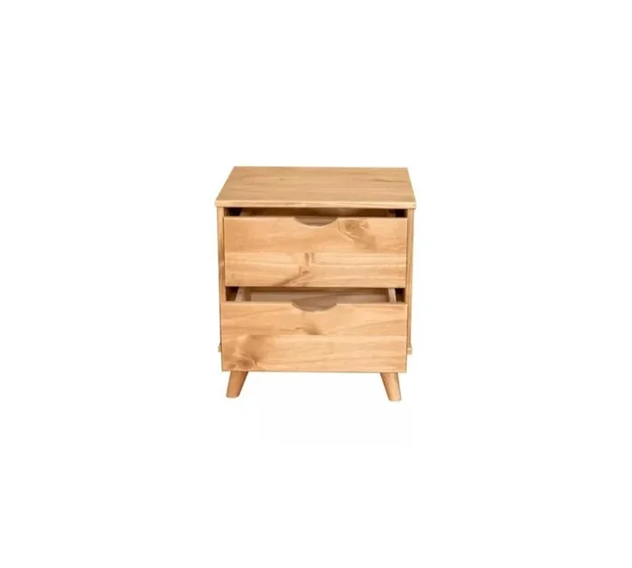 Mesa De Luz 2 Cajones - Linea Dublin en Madera natural - Mesas de luz, Uruguay | Rústico Hogar, vista 3