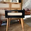 Mesa de Luz Praga - Negra con Esterilla - Mesas de luz, Uruguay | Berna home, vista 2 de 4