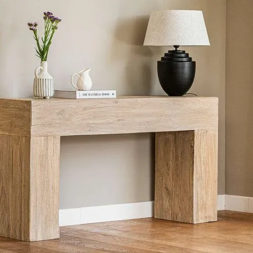 MESA DE ARRIMO / CONSOLA TAURET - 1.42 MTS en Madera natural - Bibliotecas, Uruguay | La Iberica