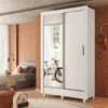Ropero 2 Puertas Corredizas Con Espejo Y Patas Dormitorio - Roperos y placares, Uruguay | Lais Muebles, vista 4 de 4