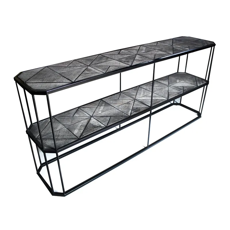 CONSOLA LOMBARDIA FD156-1 ROBLE/METAL 180X40X80H CM en Gris - Aparadores y recibidores, Uruguay | Vinibel