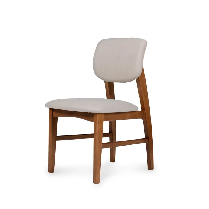 Silla Cordial - Nogal - Tela Rústica - Natural 93 en Beige - Butacas, banquetas y puffs, Uruguay | NYR