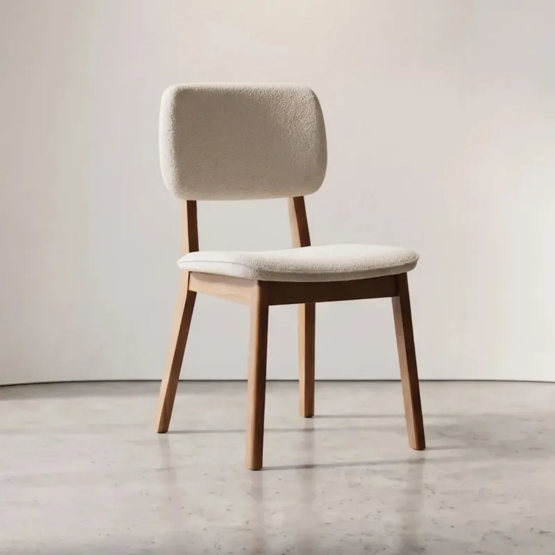 Silla de Comedor - Línea Nevada - Boucle/Natural en Blanco - Sillas, Uruguay | Ecowood
