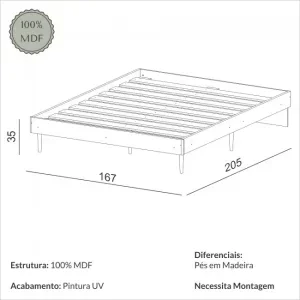 Base de Cama Lola (Queen) en Madera natural - Dormitorio, Uruguay | Casa Brava, vista 6