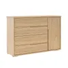 Cómoda Zapatera Nordik - 4 cajones 1 puerta - Text Frizz en Madera natural - Cómodas, Uruguay | Ecowood, vista 1 de 3