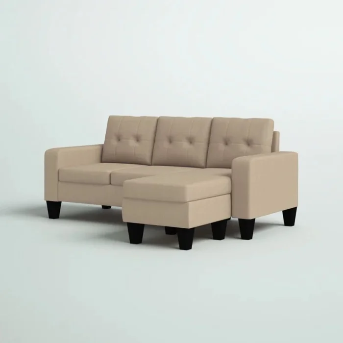 Sillon 3 cuerpos con chaise Herbie - Beige en Beige - Sillones y sofás, Uruguay | La Cueva Muebles, vista 4